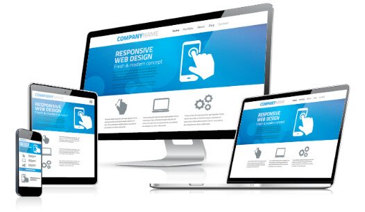 Mobile Friendly Web design shown on different screens